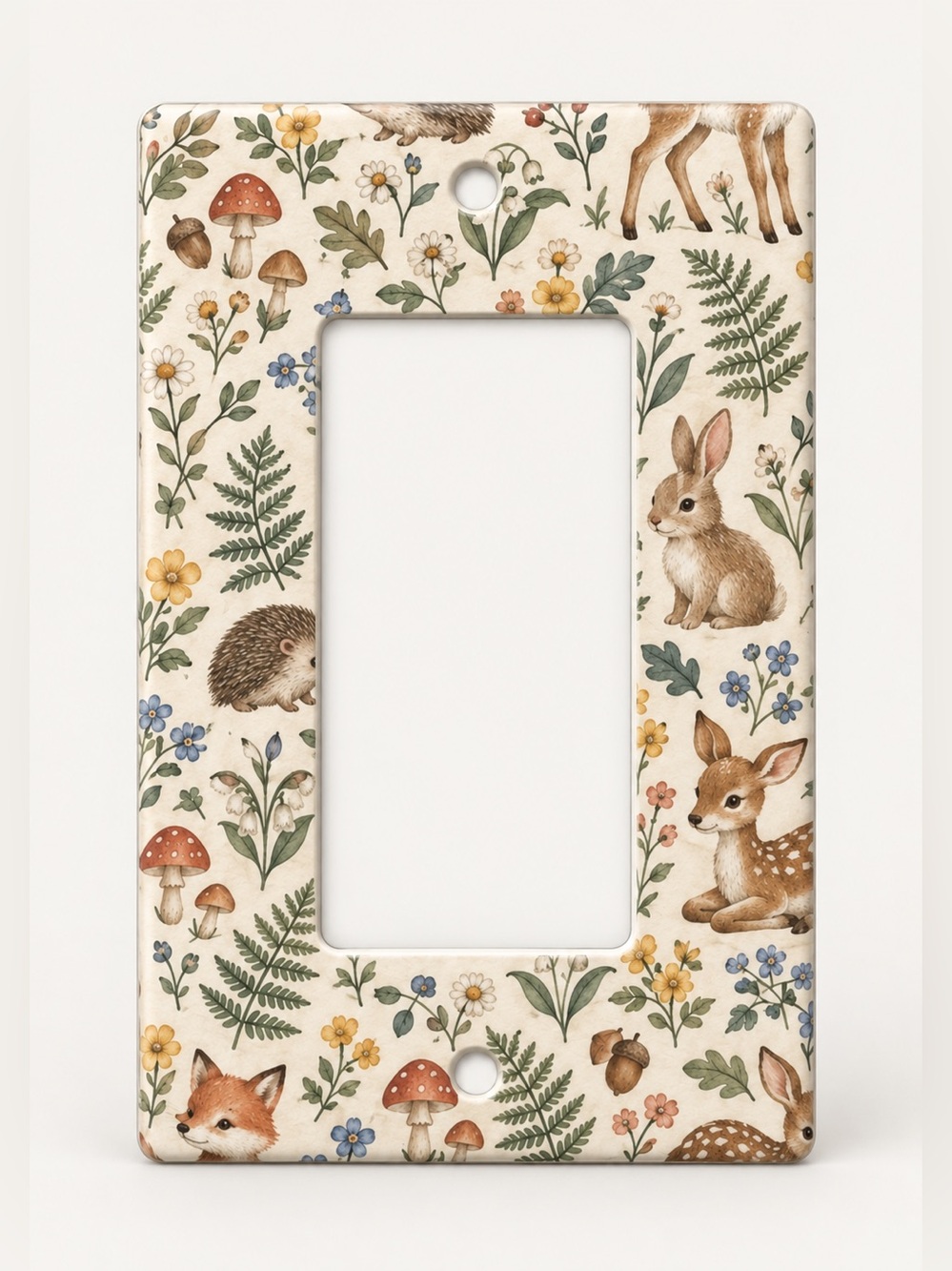 Woodland Animals Rocker GFCI Wall Plate Kids Nursery Forest